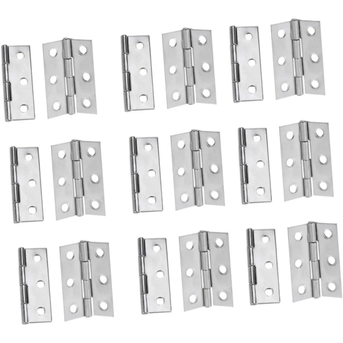 20 pcs Stainless Steel Hinges for Cabinet Doors, Heavy Duty, Smooth Action, Mute, for Home Kitchen