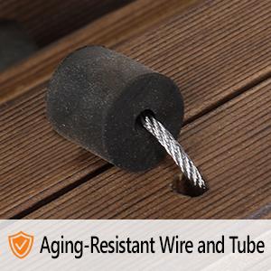 VINGLI Oversized 22IN W 8FT L Wooden Garden Pathway for Outdoors, Roll Out Garden Pathway Walkway Flooring W/Steel Wire, Anti-Slip Texture, Ground Stakes, Outside Walkway for Patio, Wedding