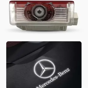 2pcs for benz Car Door Lights Logo Projector Puddle Lights Compatible with A B C E M GL GLA GLC GLE Class Accessories, No Fade 4K-HD Car Welcome Lights(2 Pack)