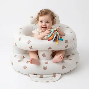 Inflatable Baby Seat for Babies 3-36 Months, Inflatable Baby Chair with Built-in Air Pump, Toddler Floor Seat, Sit Me Up Floor Seat Infant Support Seat for Sitting & Learning to Sit, Full Surround Design
