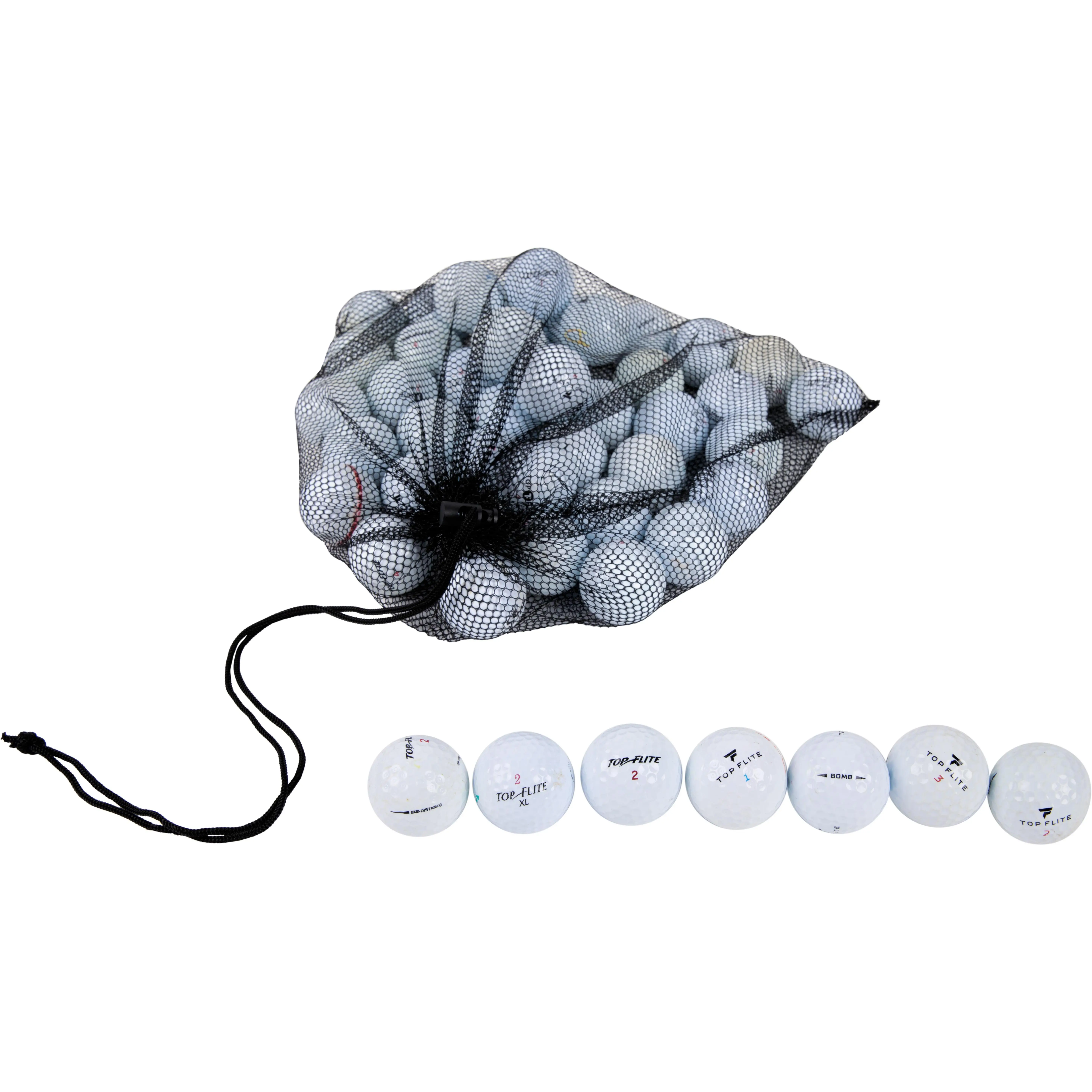 48-Count Mixed Top-Flite Golf Ball Mesh Bag, Essential Sports Gear for Enthusiasts, Golf Gear