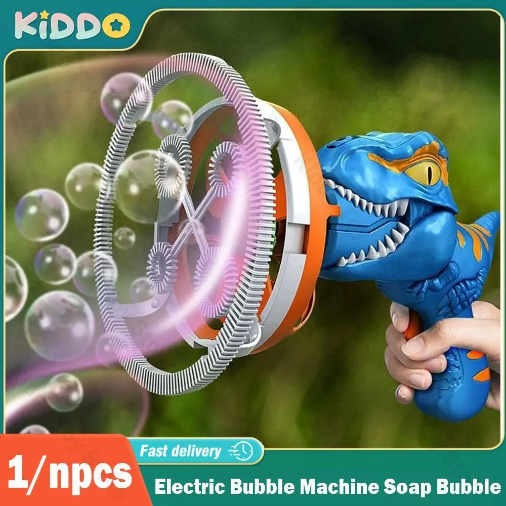 Giant Size Cartoon Feature Kids Electric Dinosaur Bubble Toy - ABS Plastic Portable Blower, Safe Edges, Requires AA Batteries, Attractive 3+ Years Outdoor Hobby Item, Cultivates Hand-Eye Coordination, Children's Birthday Gift