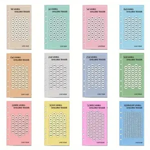 Weekly Savings Challenge Binder A6 Size Color Coded Compact Wallet Organizer with Goal Tracker for Home Office Travel Planning