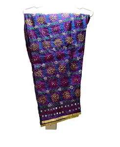 Phulkari shalwar cotton fabric, full embroidery,  Size : standard