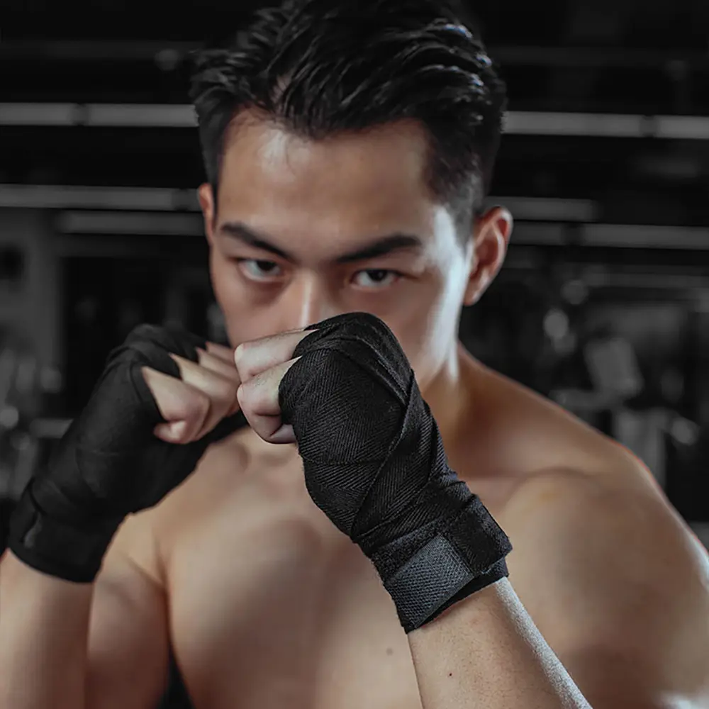 LHU Unisex Solid Breathable Boxing Hand Wraps, Protective Comfortable 2.5m/5m Straps for Adult Fitness Training, Boxing Training Band
