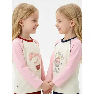 LETIBATI Girls Long Sleeve T-Shirt Cotton Casual Crewneck Basic Active Tops Tee Tunic Shirts 2 Packs Sets Nature-Inspired Prints Kid-Centric Design