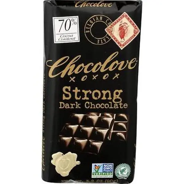 Chocolove Strong Dark Chocolate Bars, 3.2 oz, Pack of 2