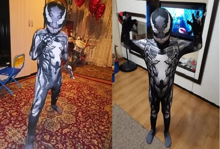 Kids Superhero Cosplay Costume Bodysuit Halloween Party Jumpsuit Outfit