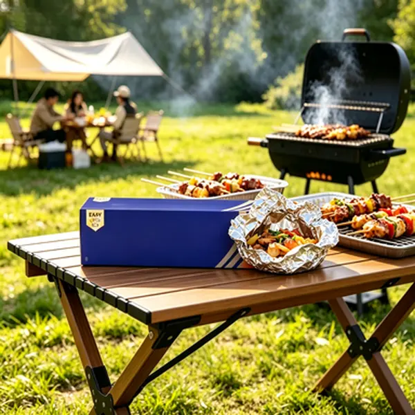 Everyday Heavy Duty Aluminum Foil Roll with total area of 200 square feet and 12-inch width, safe for freezer storage and high-temperature grilling, ideal material for foil packet recipes, baking, roasting and all daily household cooking tasks,Durable