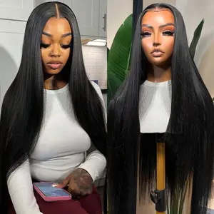 Bling Hair Pre Cut 5x5/7x5 Straight Lace Closure Wig Ready To Wear 6x4/9x6 Pre Plucked HD Lace Bone Straight Wigs For Beginnger Brazilian