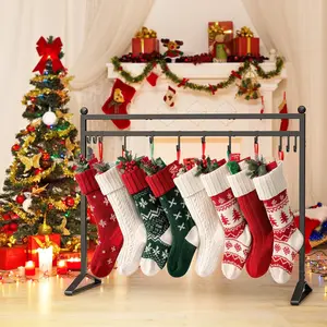 Christmas Stocking Holder Stand with 12 Hooks, Holiday Décor Stocking Stand for Floor, Standing Stocking Hangers Iron Metal Rack with Sturdy Triangle Base Ornaments Tree tini's apron