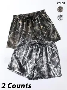 Women's Camo Print Fit Shorts, Casual Comfy Breathable Lightweight Shorts for Daily Wear, Ladies Bottoms for All Seasons