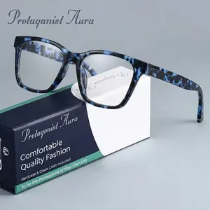 Protagonist Aura Black Square Reading Glasses - Ultra Light And Durable, Anti Blue Light Presbyopic Glasses for Men And Women