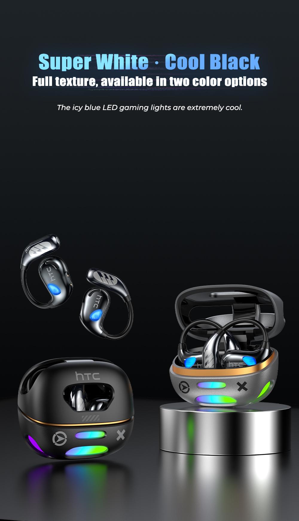 HTC NE69 Wireless Bluetooth Earbuds, Bluetooth 6.0, OWS Earphones , Sports Headphones, Built-in Microphone, Compatible with Android/IOS