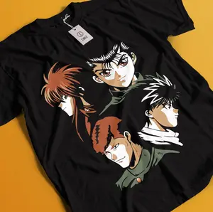 Yu Yu Hakusho Yusuke Urameshi Kurama Kuwabara Hiel T-shirt All Sizes, Anime Unisex Graphic Printed Cotton Tee Casual Top For Anime Lover, Classic Streetwear Outfits