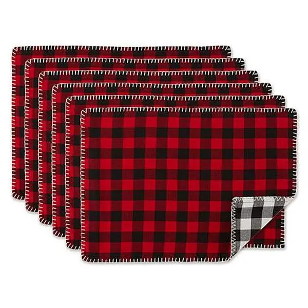 Design Imports Christmas Buffalo Check Placemat 6-pack Design Imports Christmas Buffalo Check Placemat 6-pack