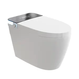 Commercial Luxury Smart One-Piece Bidet Toilet – Elongated, Tankless, Auto Open/Close Lid, Touchless Flush, Heated Seat, Immediate Warm Water, Warm Air Dryer, Night Light, ADA Comfort Height, Remote Control
