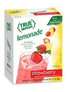 Strawberry Lemonade Water Enhancer Drink Mix (30 Count), Low Calorie Drink Mix Packets for Water, Powdered Drink Mixes & Flavorings, Individual Drink Packets, Water Flavor Packets with Stevia