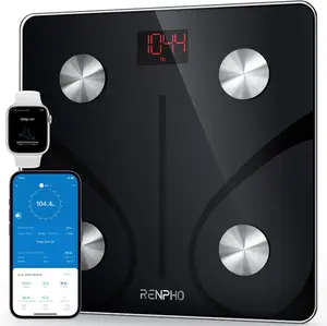 RENPHO Smart Scale for Body Weight, FSA HSA Eligible, Digital Bathroom Scale BMI Weighing Bluetooth Body Fat Scale, Body Composition Monitor Health Analyzer with Smartphone App, 400 lbs - Elis 1 Visit the RENPHO Store