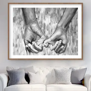 212 MAIN 36x48 in. Matted Frame Artistic Connected Figurative Monochrome Photo Print - Wall Decor, Home Supplies, Decoration