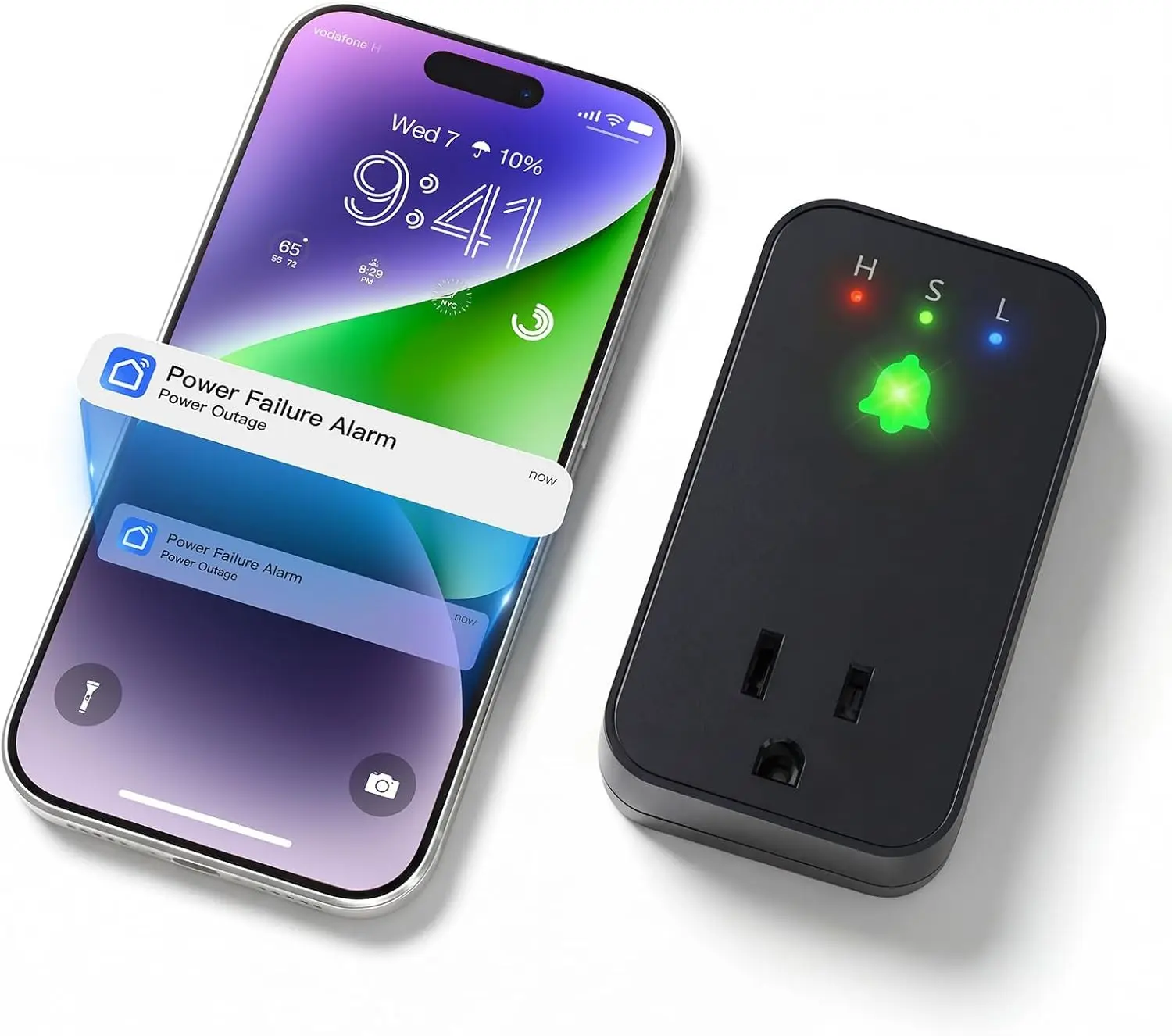 Power Failure Alarm WiFi, Smart Freezer Alarm, Free App Notification | Power Outage Alarm Monitor, Loud 110dB Alert, LED Indicator, Voltage Detection, For GFCI Trips, Aquarium, Sump Pump