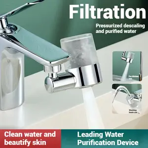 Universal Rotating Filter Faucet 2.0 with Rotating WaterOutlet & Anti-Splash Design -PP Cotton Filter Captures99% lmpurities, Universal Fit for Most Pull-Qut Faucets inKitchens,Bathrooms Easy-to-Install Water FiltrationSolution That Reduces Splatters