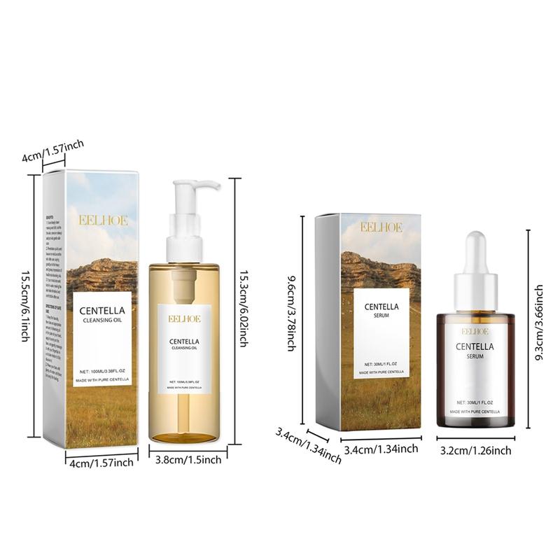 Centella Makeup Removal Cleansing Oil, suitable for all skin types, moisturizing makeup remover containing snow grass extract and hyaluronic acid, refreshing and gentle facial and lip makeup remover, eye and lip makeup remover, Liquid Cleanse