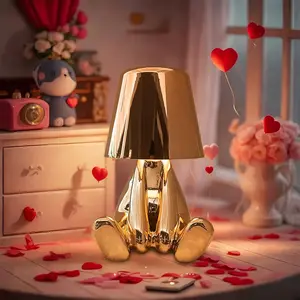 Bedside Touch Control Table Lamp, Rechargeable Thinker Statue LED Night Light, Dimmable Nightstand Lamp for Home Living Room Decor, Gifts, Decorative Gentle Lamp