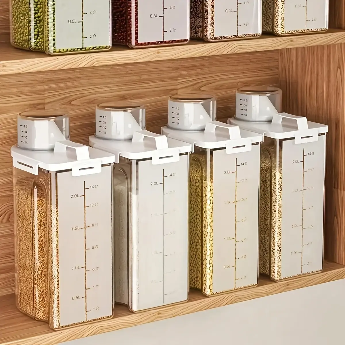 4pcs (3L/102oz) Extra Large Airtight Storage Containers | BPA-Free Plastic, Clip-on Closure, Square Shape, Dishwasher Safe, Ideal for Grain, Nuts, Rice Storage, Kitchen Organizers, Christmas Gift