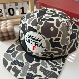 Retro Michelob Ultra Beer Rope-brim Snapback Hat, Hunting Camo Trucker Hat, Hip Hop Streetwear Accessories, Fashion Hats, Gift For Men Women