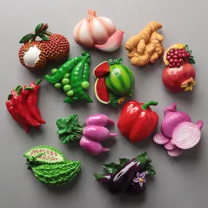 3d simulation rural vegetables fruits refrigerator magnetic stickers fridge magnets watermelon onion eggplant pepper Cute model Decor Set Balsam Pear