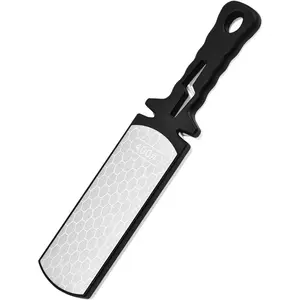 Sharpening Stone,400/1000 Grit Handheld Double-Sided Diamond Sharpener 5 in 1 Honeycomb Surface Knife Sharpener Plate Whetstone with Ceramic & Tungsten Steel Scissor Slot,White