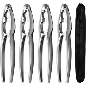 4 Pack Crab Leg Crackers and Tools Shellfish Crab Claw Cracker Seafood Lobster Crackers and Tools Nut Crackers for Crab Legs Kitchen Set Utensils Steel Zinc Stainless