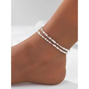 Simple Beaded Elasticity Adjustable Anklet, Accessories for Women & Girls, Boho Anklet, Daily Clothing Decor, Summer Jewelry for Birthday Gift, Gifts for Wife, Ankle Bracelet men