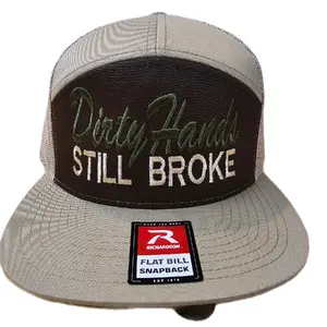 Embroirdered Dirty Hands Still Broke Baseball Cap on Richardson 112 or 168 or Flexfit Hat
