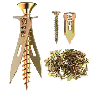 40-Pack Heavy Duty Drywall Anchor Kit Self-Drilling Screw Anchors for Easy No-Tool Installation on Hollow Walls Home & Office Use