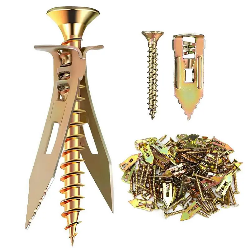40-Pack Heavy Duty Drywall Anchor Kit Self-Drilling Screw Anchors for Easy No-Tool Installation on Hollow Walls Home & Office Use