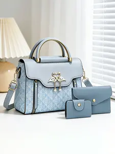 Women's Letter Print Crossbody Bag Set, Multi-Color Lightweight Shoulder Bags, Stylish Versatile Handbags for Dating & Travel