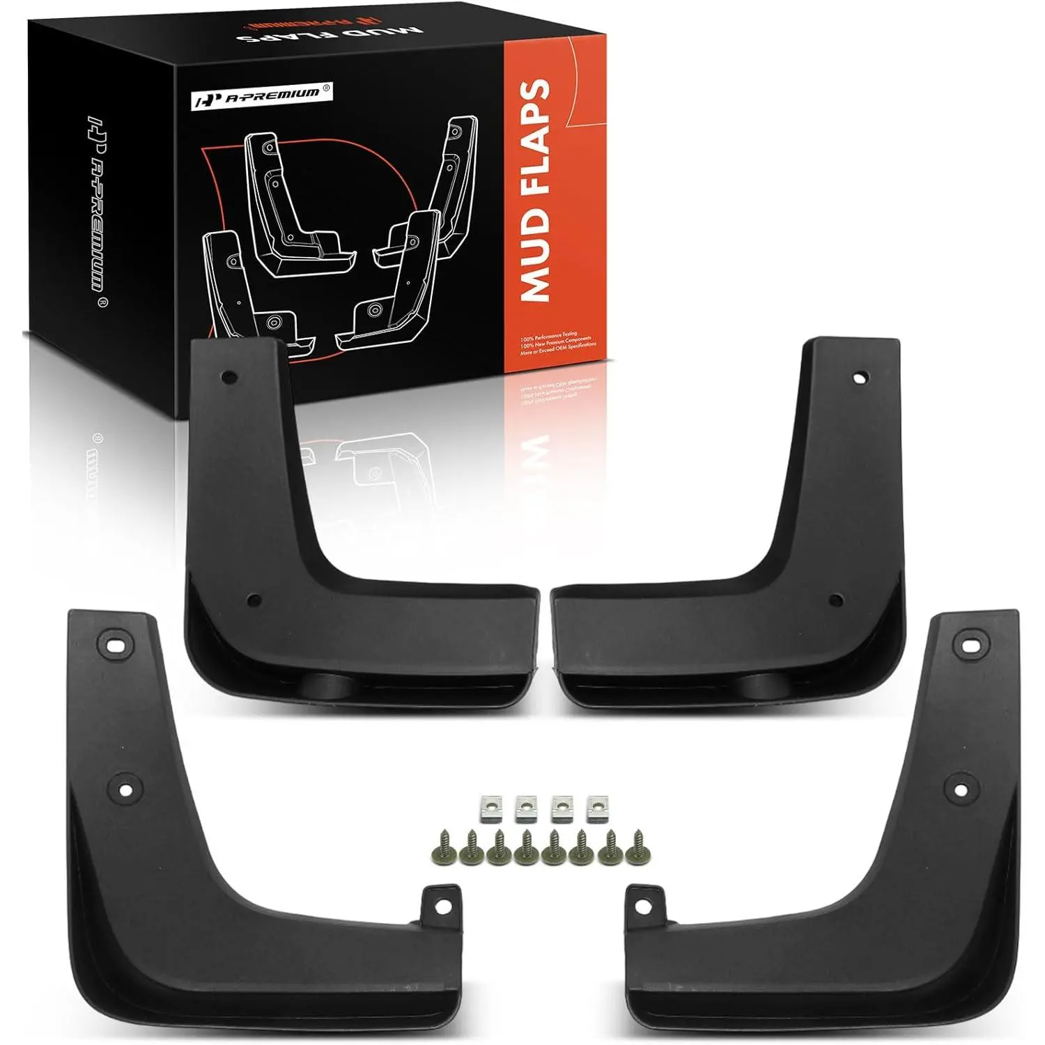 A-Premium Set of 4PCS Mud Flaps Splash Guards Mudguards Mudflaps with Hardware Kits Accessory Compatible with Kia Niro 2017 2018 2019 Sport Utility, Front & Rear (Driver and Passenger Side)