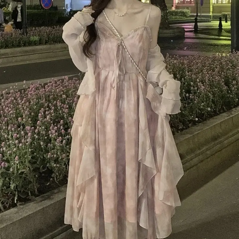 blue dress for baby girl Off White Fairy Printed Silk Chiffon And Satin Asymetrical Cowl Neck G –  Rodarte main image 0