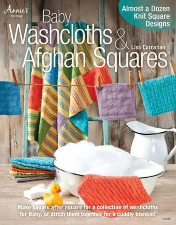 USED Book - Baby Washcloths & Afghan Squares: Almost a Dozen Knit Square Designs by Carnahan, Lisa (Paperback) - english
