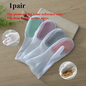 1pair Rubber Latex Dishwashing Gloves: Waterproof, , Suitable for Kitchen, Bathroom and Outdoor Cleaning