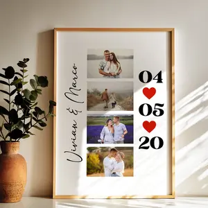 Personalized Couple Photo Collage Print, Romantic Wall Art, Valentine’s Day Gift, Anniversary Keepsake, Gift For Couples, Personalized Gift, Valentine's Day Wall Art, Gift For Couple, Anniversary Gift, Framed Wall Art
