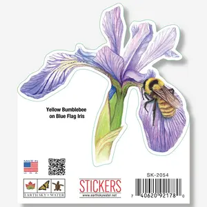 Bumblebee on Iris Sticker