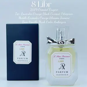 No.8 LIBRI 2019 Oriental Fougere Top: Lavender Orange Black Currant Petiegrain Middle:Lavender Orange Blossom Jasmine Base:Vanilla Musk Ceder Ambergris  Size: 30ML 1oz L’Aura Précieuse Women Long Lasting Oil Base Fragrance Parfume