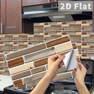 Retro Self-Adhesive Waterproof Kitchen And Bathroom Vinyl Mosaic Peeling And Pasting Tile Stickers, Retro Home Wall Decoration Removable Stickers 15 * 30cm, Home Decoration Stickers 12/24/48 Pieces, Decorative Wall Sticker