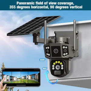 Outdoor Wireless Solar Triple Lens Security Camera Motion Detection