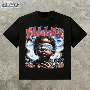 [100% Cotton][ Graphic Tee]"Valley The World Is Your Men's  180g Cotton T-Shirt – Grunge Y2K Style Graphic Tee, Streetwear Shirt, Jesus Print, Vintage  T-Shirt, Perfect Gift for Family and Friends" Pattern Retro Rifle