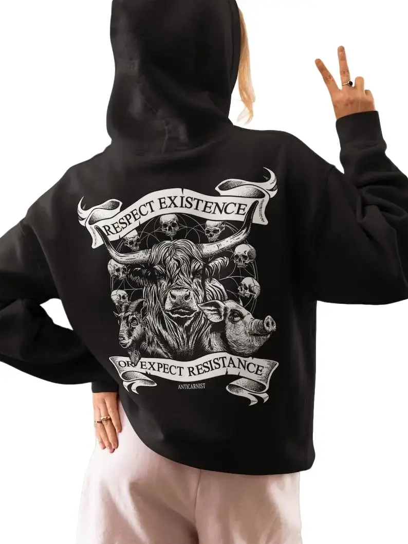 Vegan Cult Hoodie, Vegan Hooded Top, Vegan Sweatshirt, Vegan Sweater, Anticarnist, Vegan Clothing Menswear Sleeve