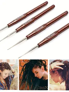 Professional Wig Making Braiding Styling Tools, 0.5-0.8mm Multi-Sizes Available, Smooth Handle, Wig Crochet Hook Set
